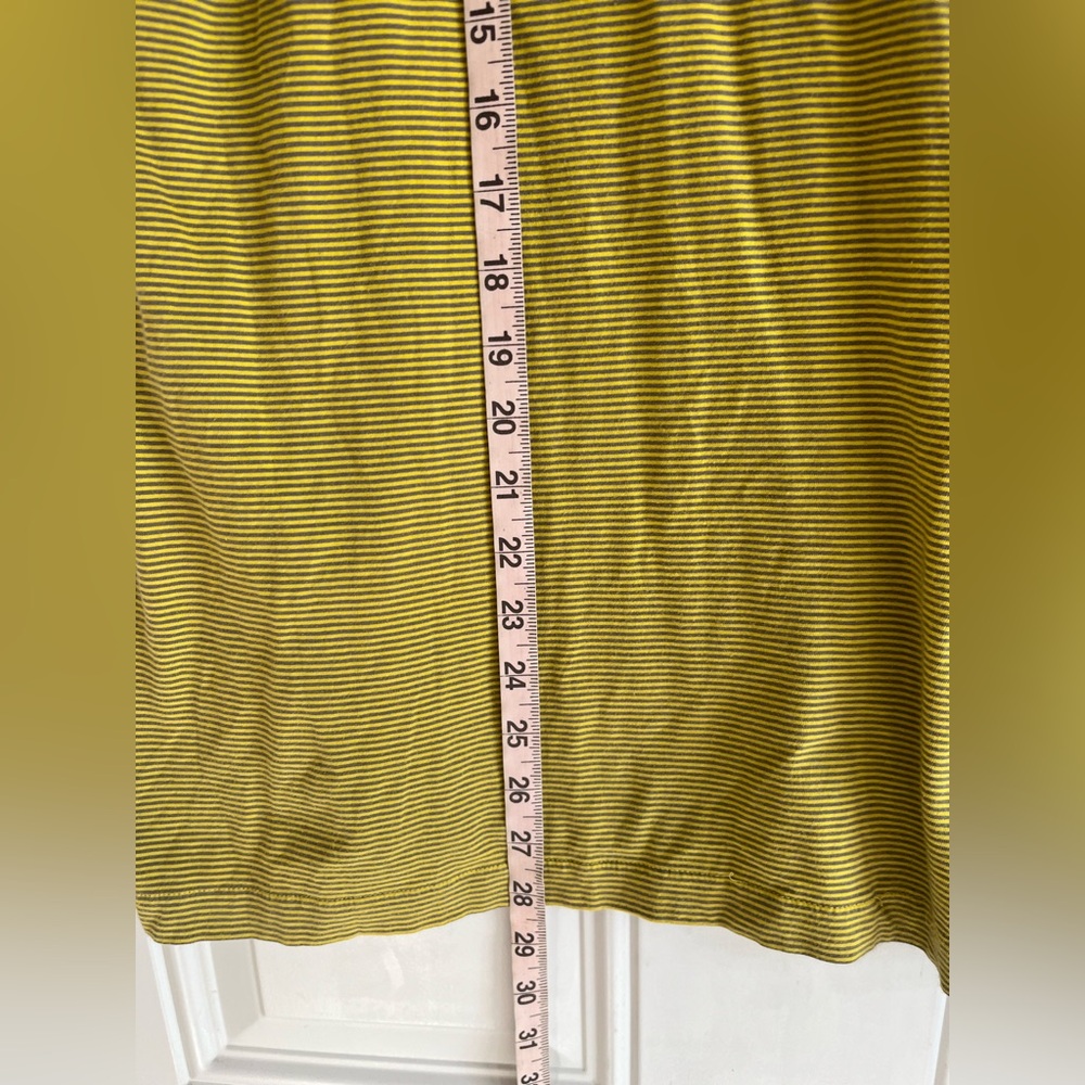 Patagonia Polo Shirt Mens Large Yellow Stripe Short Sleeve Organic Cotton Hiking - Picture 5 of 7